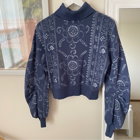 Free People Rudy Bandana Mock Neck Pullover Sweatshirt - Picture 5 of 6